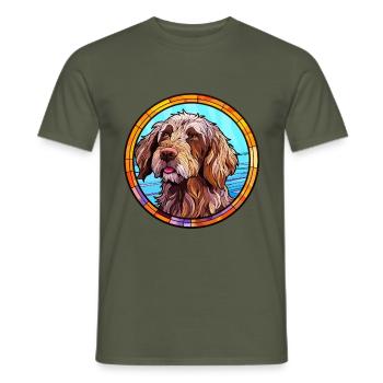 Pudelpointer Hunderasse Buntes Glas Buntes Wate - Männer T-Shirt - Militärgrün - Vorne - AI Model Male 178 light (178cm)
