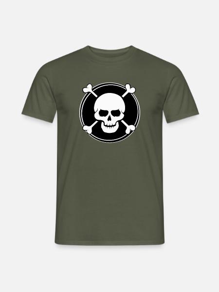 Schädel und Schienbein - Männer T-Shirt - Militärgrün