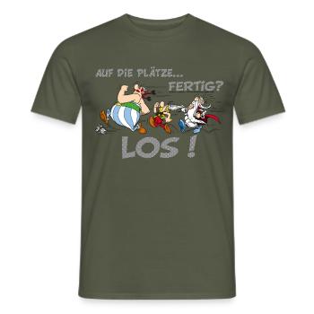 Asterix Obelix Auf die Plätze... Fertig? Los! - Männer T-Shirt - Militärgrün - Vorne - AI Model Male 178 light (178cm)