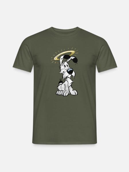 Asterix & Obelix Idefix Mit Heiligenschein - Männer T-Shirt - Militärgrün