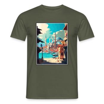 Adana Türkei Vintage Reiseposter WPA Souvenir - Männer T-Shirt - Militärgrün - Vorne - AI Model Male 178 light (178cm)
