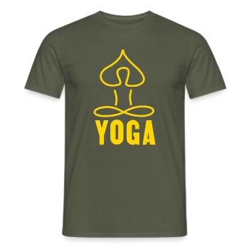 Yoga - Yogaliebe - Yoga ist Leben - Männer T-Shirt - Militärgrün - Vorne - AI Model Male 178 light (178cm)