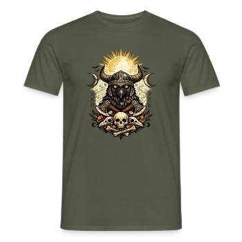 Rabenkrieger-Sonnenkranz - Männer T-Shirt - Militärgrün - Vorne - AI Model Male 178 light (178cm)