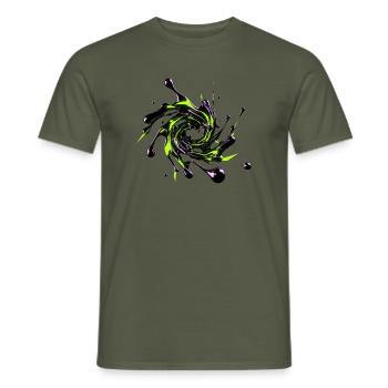 Giftiger Neon-Flüssigchromwirbel - Männer T-Shirt - Militärgrün - Vorne - AI Model Male 178 light (178cm)