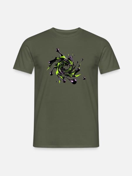 Giftiger Neon-Flüssigchromwirbel - Männer T-Shirt - Militärgrün