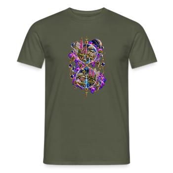 Sphärenwald der Zeit - Männer T-Shirt - Militärgrün - Vorne - AI Model Male 178 light (178cm)