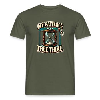 Geduld im Testabo - Männer T-Shirt - Militärgrün - Vorne - AI Model Male 178 light (178cm)