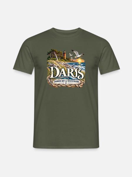 Darß Küstenlogo Nautik - Männer T-Shirt - Militärgrün