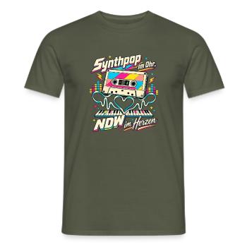 Synthpop NDW Neue Deutsche Welle Fan 80er Musik - Männer T-Shirt - Militärgrün - Vorne - AI Model Male 178 light (178cm)
