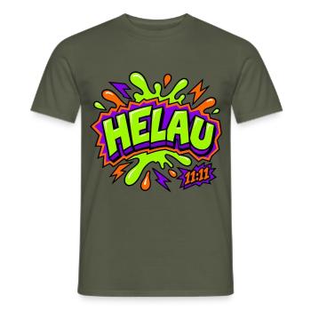 Helau 11:11 Karneval Retro T-Shirt - Männer T-Shirt - Militärgrün - Vorne - AI Model Male 178 light (178cm)