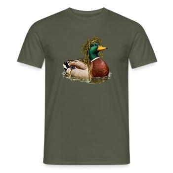 Stockente mit Pondweed-Krone - Männer T-Shirt - Militärgrün - Vorne - AI Model Male 178 light (178cm)