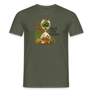 Zeit für Natur Uhrglas - Männer T-Shirt - Militärgrün - Vorne - AI Model Male 178 light (178cm)