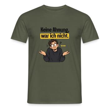 Keine Ahnung, war ich nicht - Männer T-Shirt - Militärgrün - Vorne - AI Model Male 178 light (178cm)