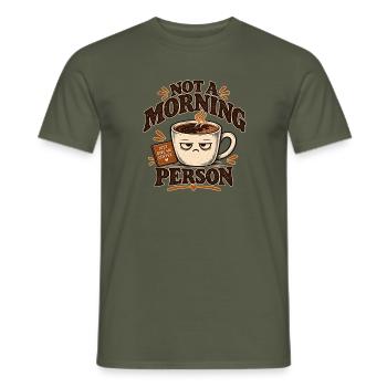 Kein Morgenmensch-Kaffee - Männer T-Shirt - Militärgrün - Vorne - AI Model Male 178 light (178cm)
