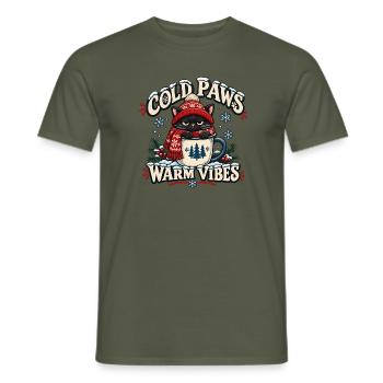 Kalte Pfoten Warme Vibes - Männer T-Shirt - Militärgrün - Vorne - AI Model Male 178 light (178cm)