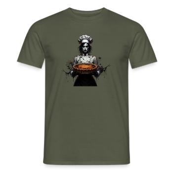 Gruselige Köchin mit Kürbiskuchen - Männer T-Shirt - Militärgrün - Vorne - AI Model Male 178 light (178cm)