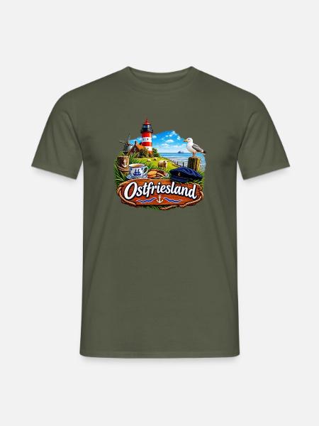 OSTFRIESLAND - Männer T-Shirt - Militärgrün