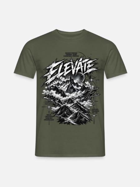 Elevate Gipfelkraft und Fortschritt - Männer T-Shirt - Militärgrün