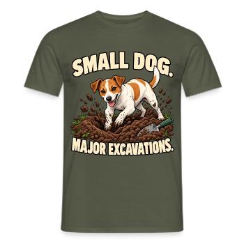 Jack Russell Ausgrabungen - Männer T-Shirt - Militärgrün - Vorne - AI Model Male 178 light (178cm)