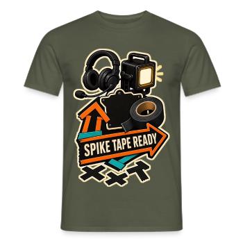 SPIKE TAPE READY - Männer T-Shirt - Militärgrün - Vorne - AI Model Male 178 light (178cm)
