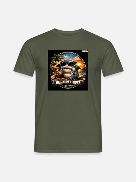 HaiHappenFrust Strandshark - Männer T-Shirt - Militärgrün