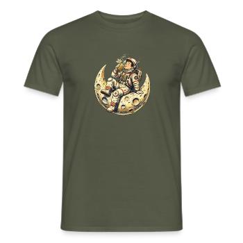 Lunar Astronaut Moon Lounge - Männer T-Shirt - Militärgrün - Vorne - AI Model Male 178 light (178cm)