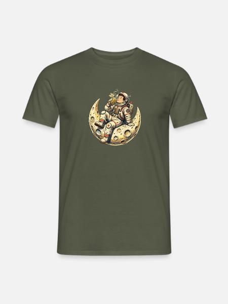 Lunar Astronaut Moon Lounge - Männer T-Shirt - Militärgrün
