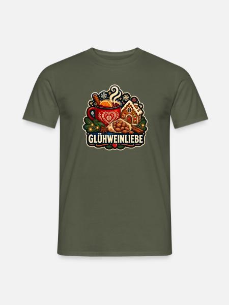 Glühwein Liebe Wintergenuss - Männer T-Shirt - Militärgrün