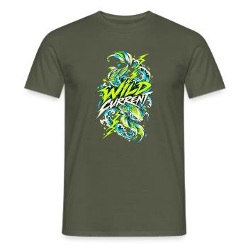 Wilder Current Drachenwelle - Männer T-Shirt - Militärgrün - Vorne - AI Model Male 178 light (178cm)