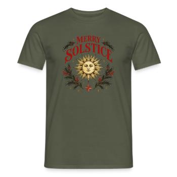 Fröhliche Sonnenwende Wintersonne Volksdesign - Männer T-Shirt - Militärgrün - Vorne - AI Model Male 178 light (178cm)