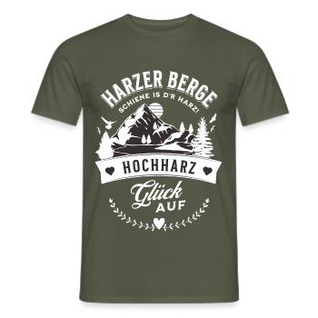 Harzer Berge Schiene Is D'r Harz Hochharz - Männer T-Shirt - Militärgrün - Vorne - AI Model Male 178 light (178cm)