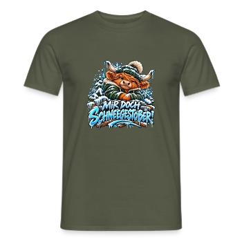 Der grummelige Highland - Männer T-Shirt - Militärgrün - Vorne - AI Model Male 178 light (178cm)