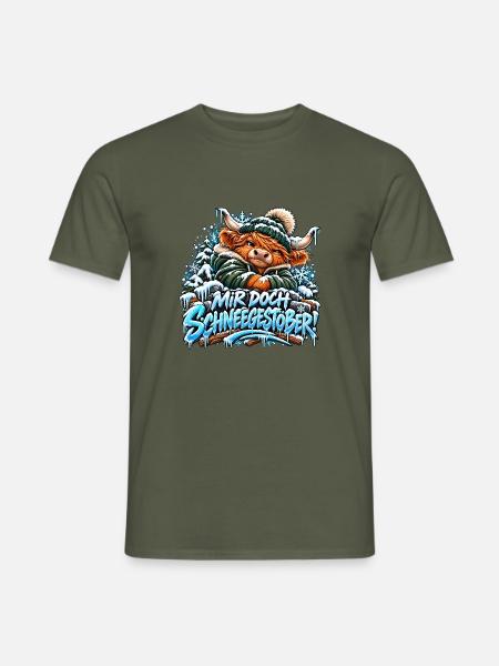 Der grummelige Highland - Männer T-Shirt - Militärgrün