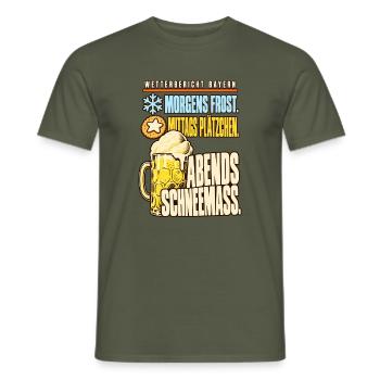 Wetterbericht Bayern Schneemaß - Männer T-Shirt - Militärgrün - Vorne - AI Model Male 178 light (178cm)
