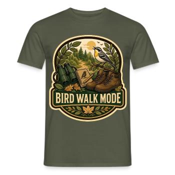 BIRD WALK MODE Wolken - Männer T-Shirt - Militärgrün - Vorne - AI Model Male 178 light (178cm)