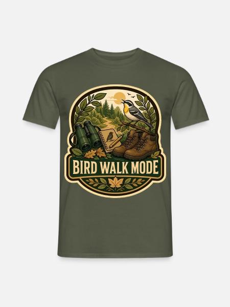 BIRD WALK MODE Wolken - Männer T-Shirt - Militärgrün