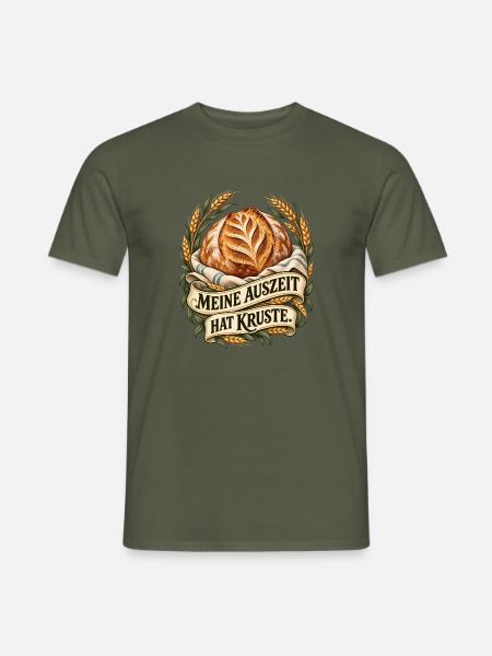 Auszeit mit Brotkruste - Männer T-Shirt - Militärgrün