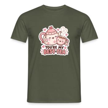 Best-Tea Freundschaft Teekannen-Duo - Männer T-Shirt - Militärgrün - Vorne - AI Model Male 178 light (178cm)