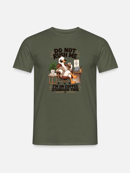 Kaffeezeit Büro Entschleunigung - Männer T-Shirt - Militärgrün