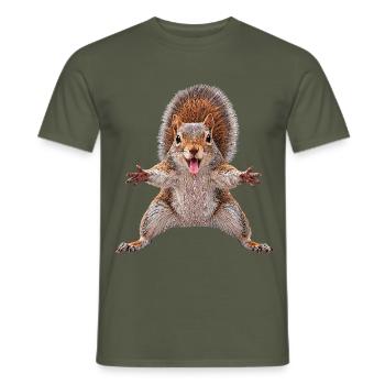 Eichhoernchen - Männer T-Shirt - Militärgrün - Vorne - AI Model Male 178 light (178cm)