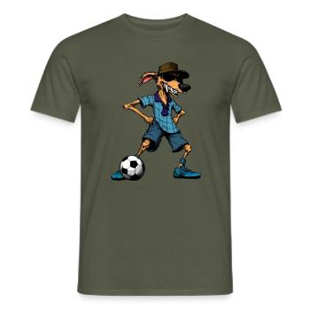 Australian Shepherd Fussball / Hund - Männer T-Shirt - Militärgrün - Vorne - AI Model Male 178 light (178cm)