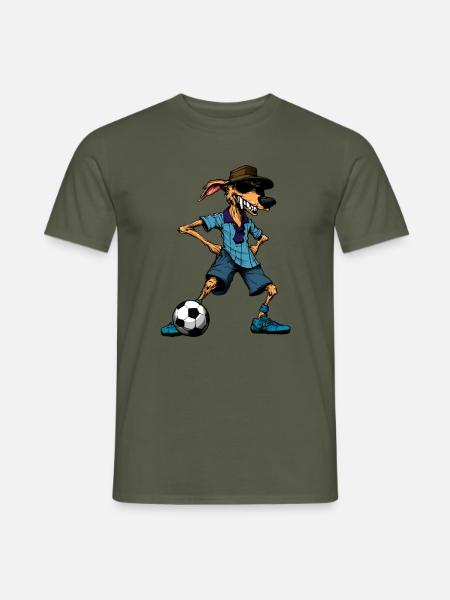 Australian Shepherd Fussball / Hund - Männer T-Shirt - Militärgrün