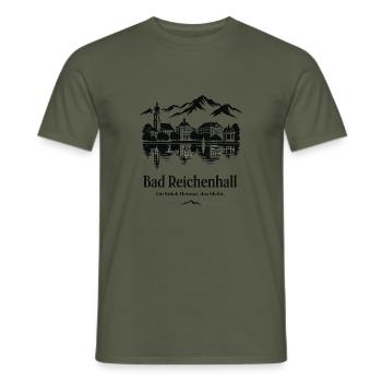 Bad Reichenhall Alpensee Skyline - Männer T-Shirt - Militärgrün - Vorne - AI Model Male 178 light (178cm)