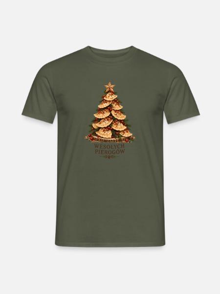 Wesołych Pierogów polnisches Weihnachtsbaumdesign - Männer T-Shirt - Militärgrün