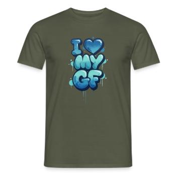 Ich liebe meine Freundin - Männer T-Shirt - Militärgrün - Vorne - AI Model Male 178 light (178cm)