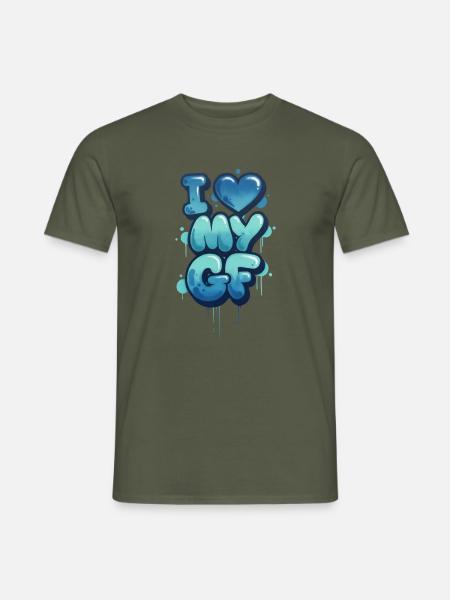 Ich liebe meine Freundin - Männer T-Shirt - Militärgrün