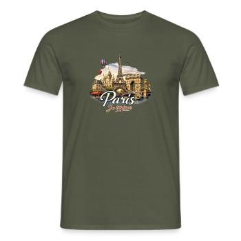 ✨ Lass dich von der Magie von Paris verführen! - Männer T-Shirt - Militärgrün - Vorne - AI Model Male 178 light (178cm)