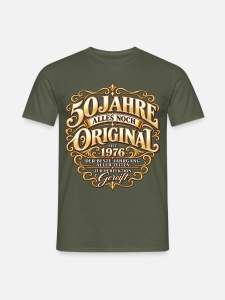 50 Jahre gereift – Jahrgang 1976 Vintage Design - Männer T-Shirt - Militärgrün