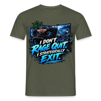 I Don't Rage Quit – Strategically Exit - Männer T-Shirt - Militärgrün - Vorne - AI Model Male 178 light (178cm)