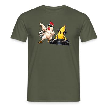 Chicken, Banana, DJ lustig - Männer T-Shirt - Militärgrün - Vorne - AI Model Male 178 light (178cm)